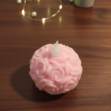 Pink Rose Decorative Candle Set (Pack of 12)
