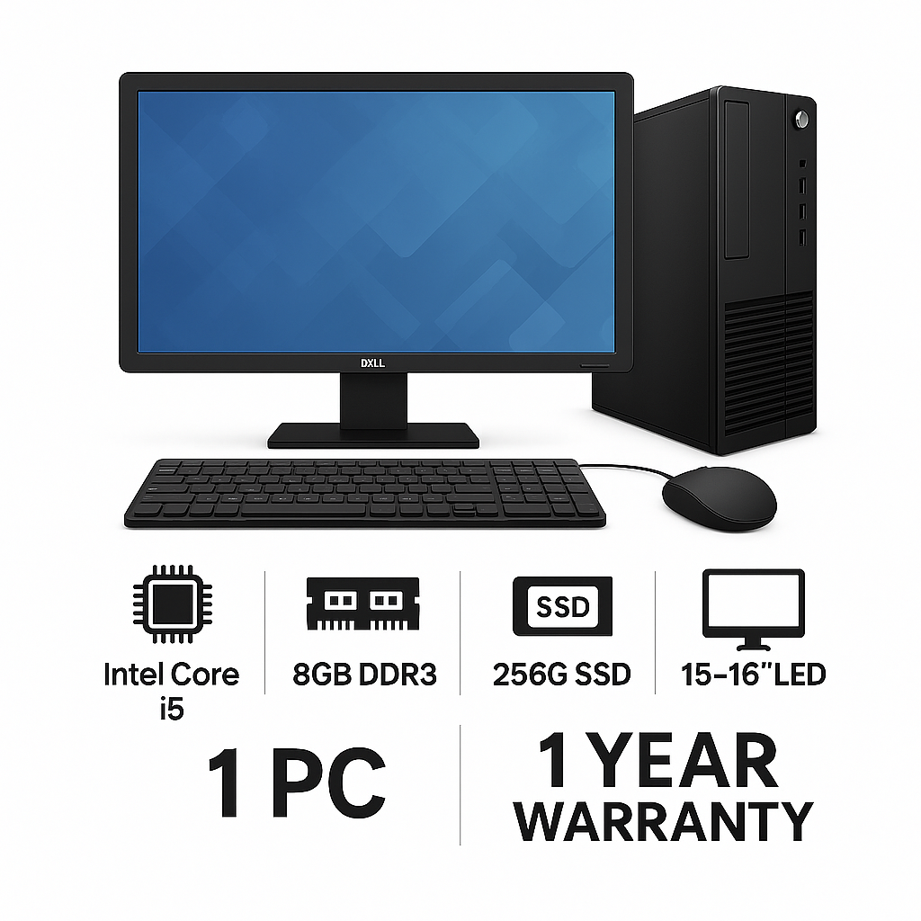 Refurbished Intel Core i5 Desktop PC | 16GB DDR4 | 256GB SSD | 19" LED | 1 Year Warranty