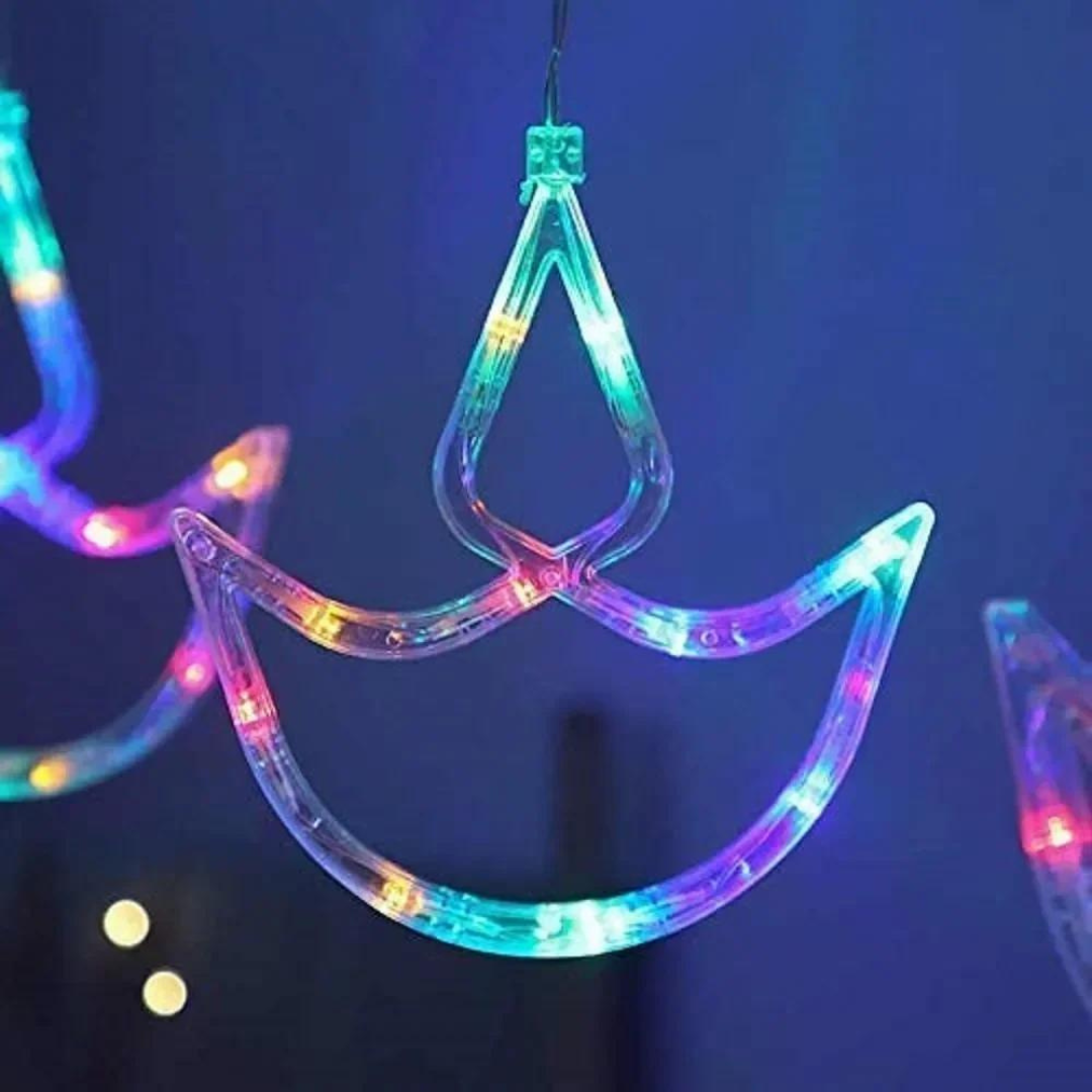 Diya Curtain LED Lights – Multicolor Hanging Decorative Lights for Diwali, Home & Festival Decor