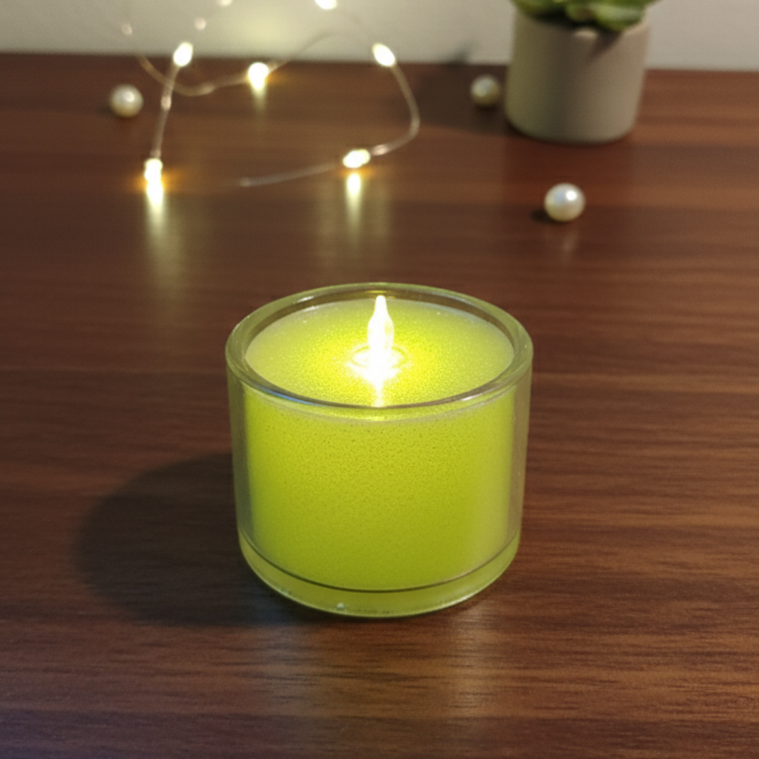 Lime Glow LED Candle Set (Pack of 12)