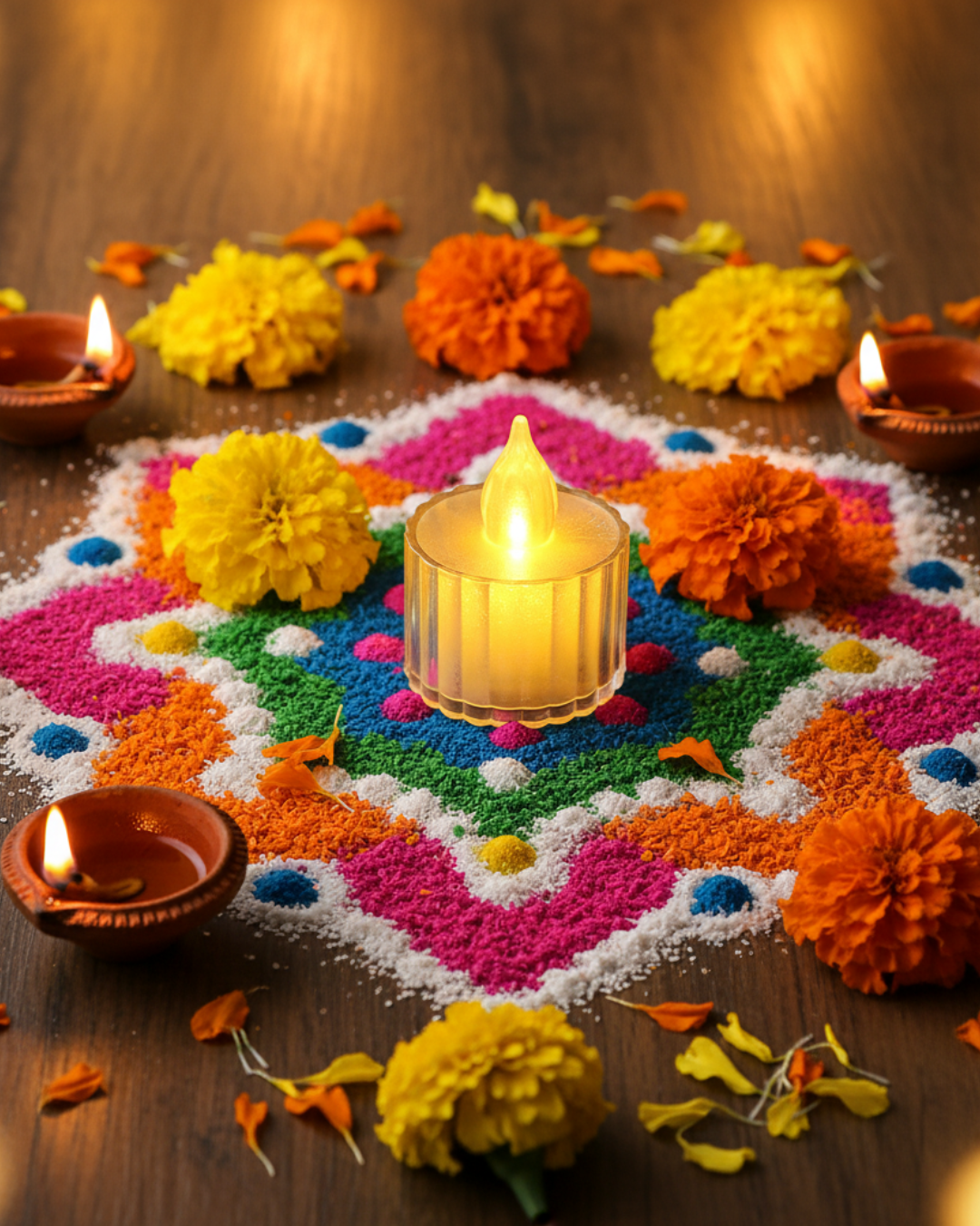 Golden Glow LED Diya Set (Pack of 24)
