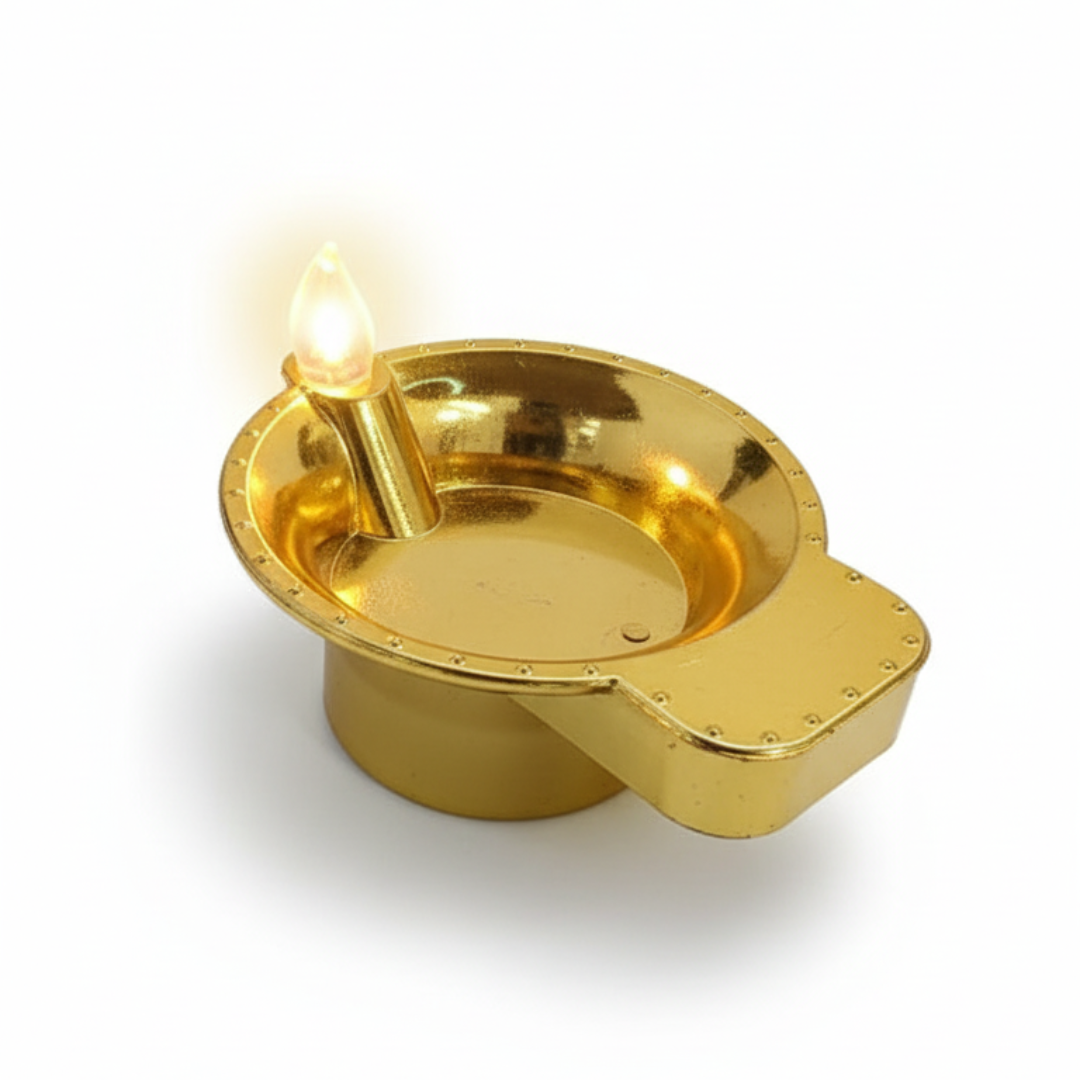 Premium Golden LED Diya Set (Pack of 12)