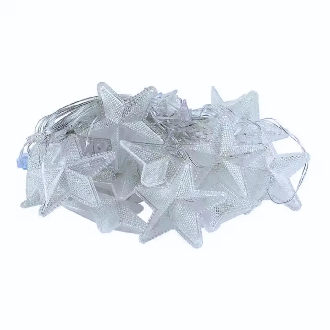 Star Curtain Fairy Lights – Warm White Decorative LED String Lights for Home, Diwali & Christmas Decor