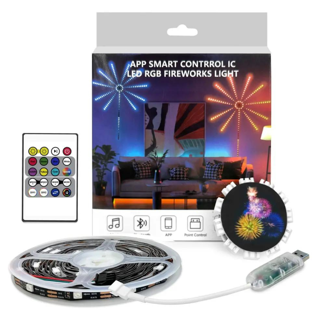 Smart RGBIC LED Firework Lights | Music Sync | App & Remote Control