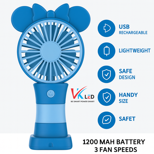 Mini Handheld USB Rechargeable Fan – Silent Operation