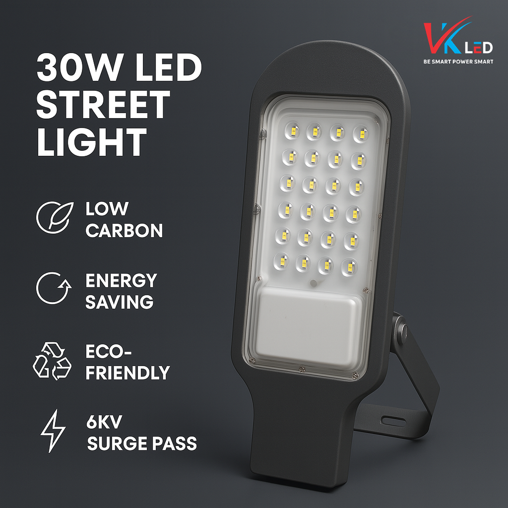 30W LED Street Light – Waterproof Outdoor Lighting for Roads, Gardens & Parking | 2-Year Warranty