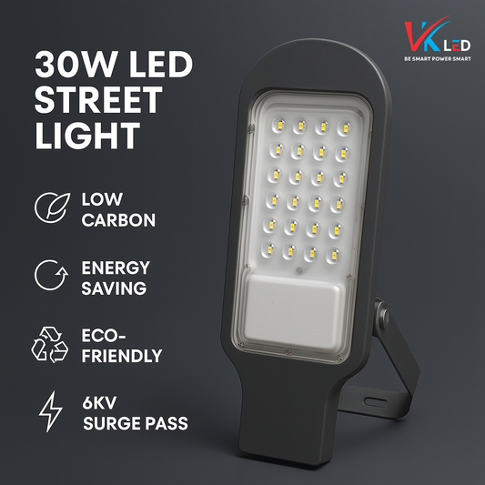 30W LED Street Light – Waterproof Outdoor Lighting for Roads, Gardens & Parking | 2-Year Warranty