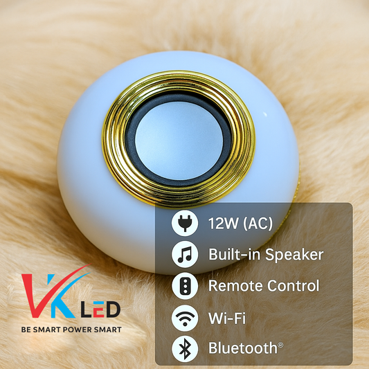 12W Smart LED Music Bulb with Bluetooth Speaker