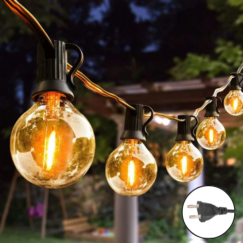 G40 Outdoor Bulb String Lights Hanging - IP44 Rainproof G40 Globe LED Bulbs