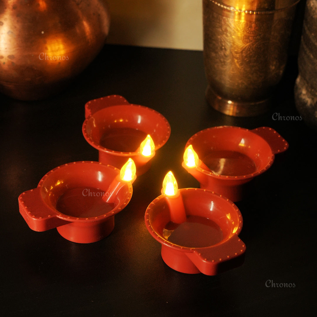 LED Brown Diya | Flameless | Pack of 6 or 12