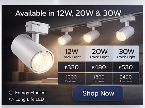 VK LED Premium Track Light – Adjustable Commercial Spotlight